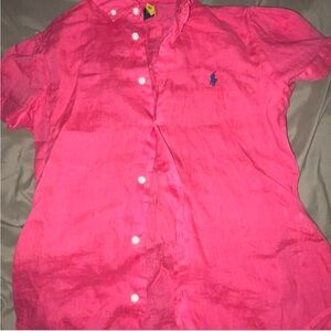Ralph Lauren  Bright Pink Button-Down Shirt